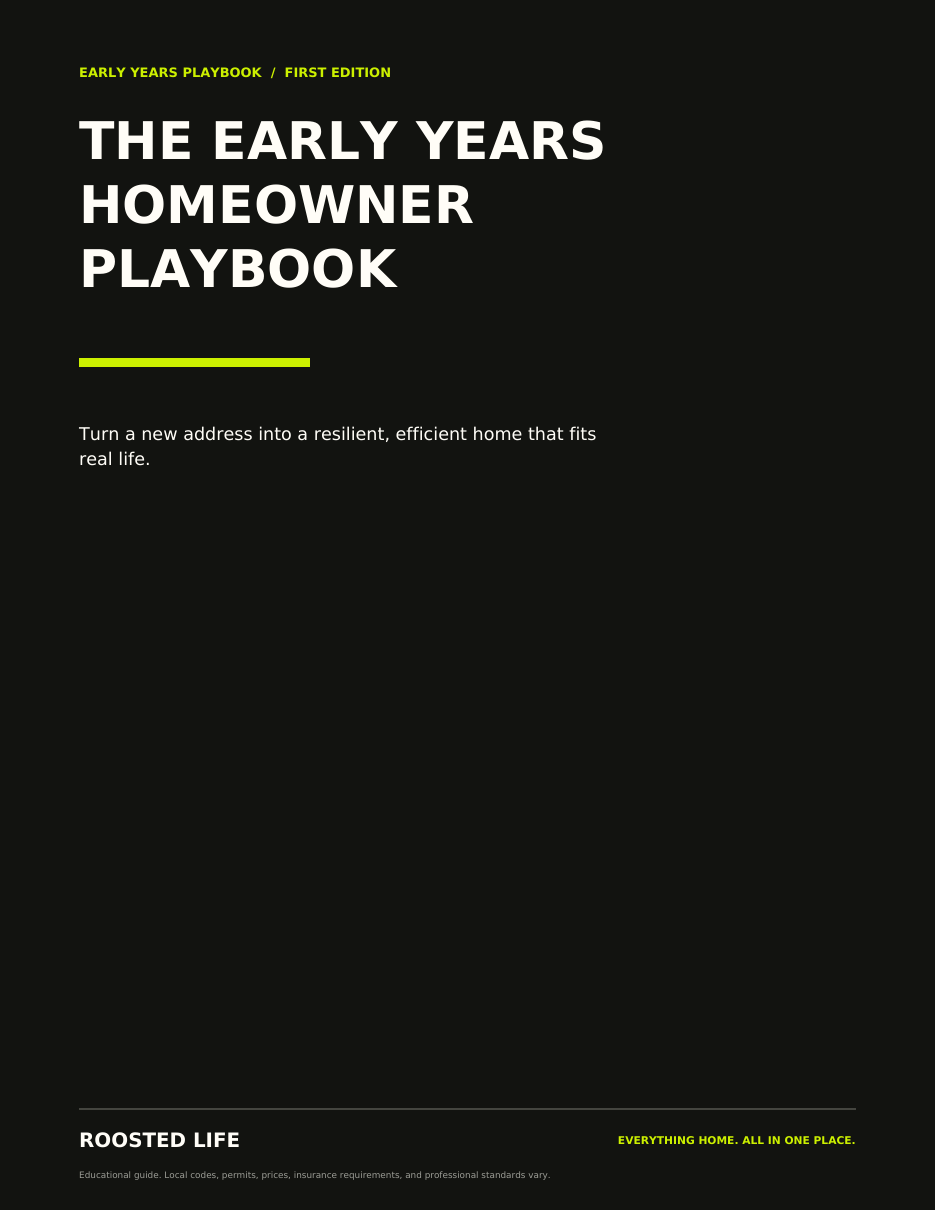 The Early Years Homeowner Playbook cover
