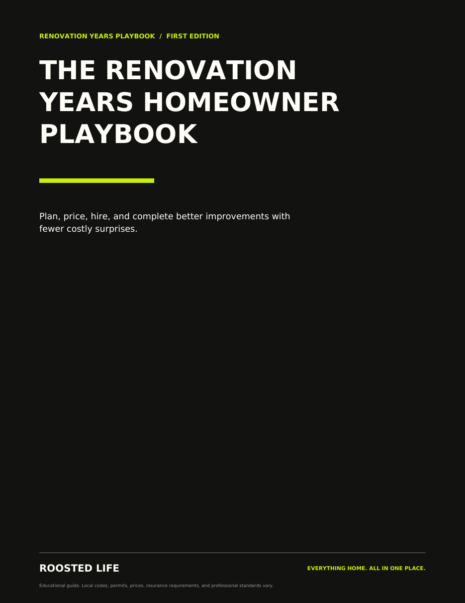 The Renovation Years Homeowner Playbook cover